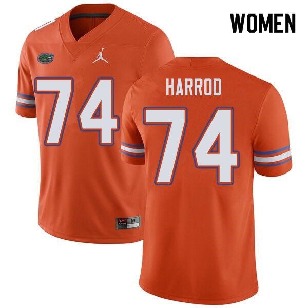 Jordan Brand Women #74 Will Harrod Florida Gators College Football Jersey Orange